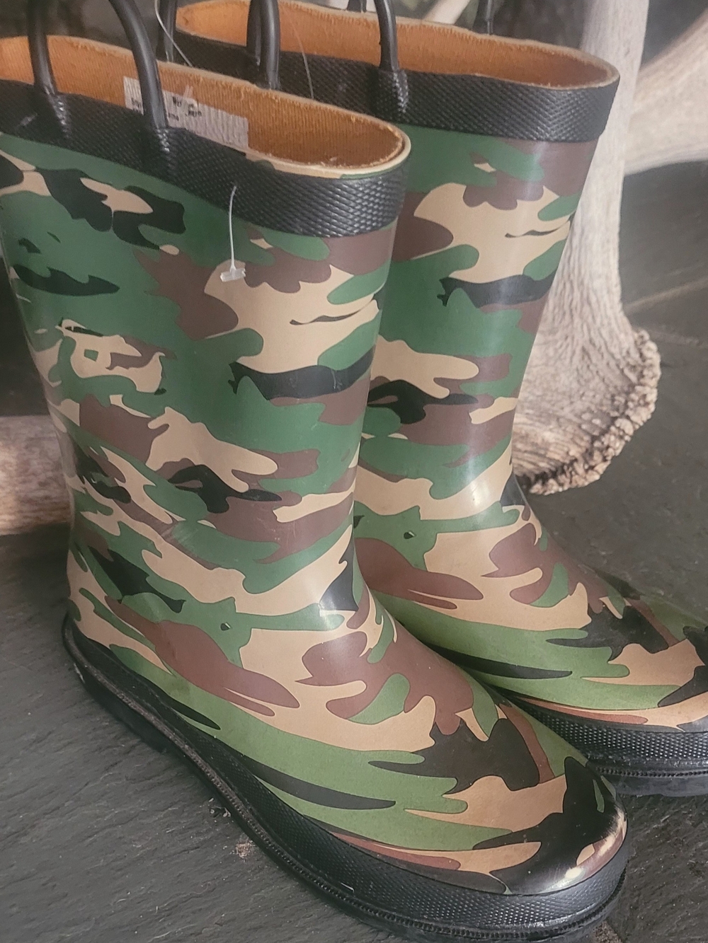Kids Western Chief Camo Rain Boots - Green Brown Black